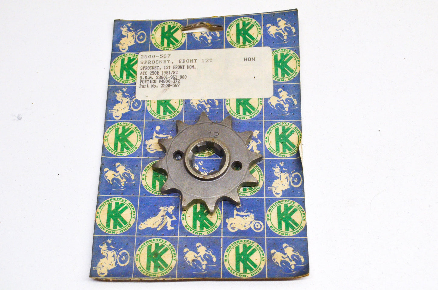KK 2500-567, 23801-961-000, 4800-372 Front Sprocket 12T NOS