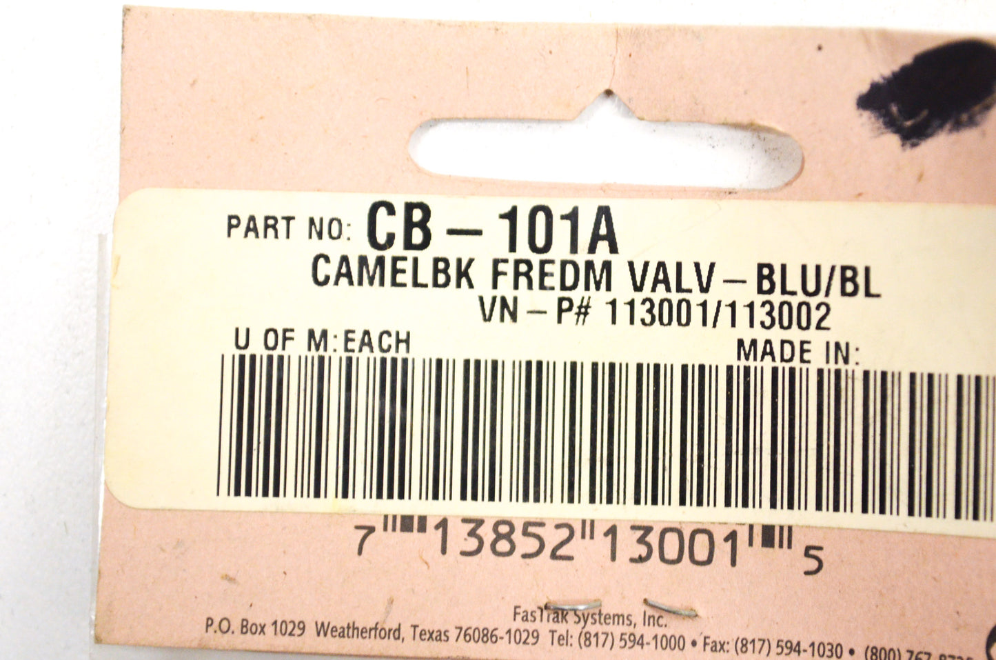 Camelbak 113001, 113002 Freedom Valve NOS