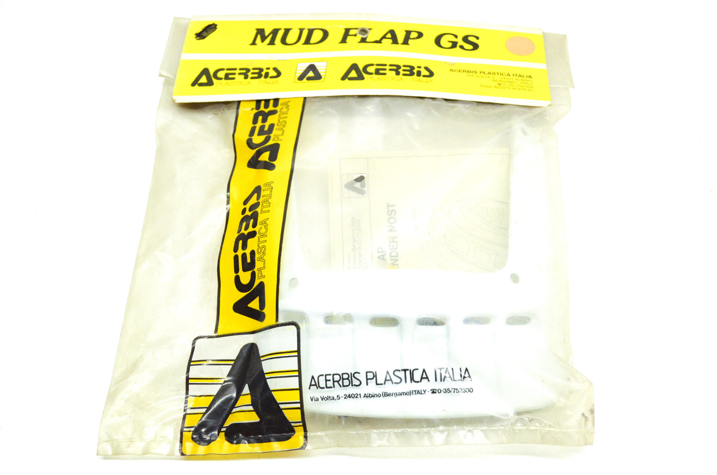 New Acerbis White Front Mud Flap NOS