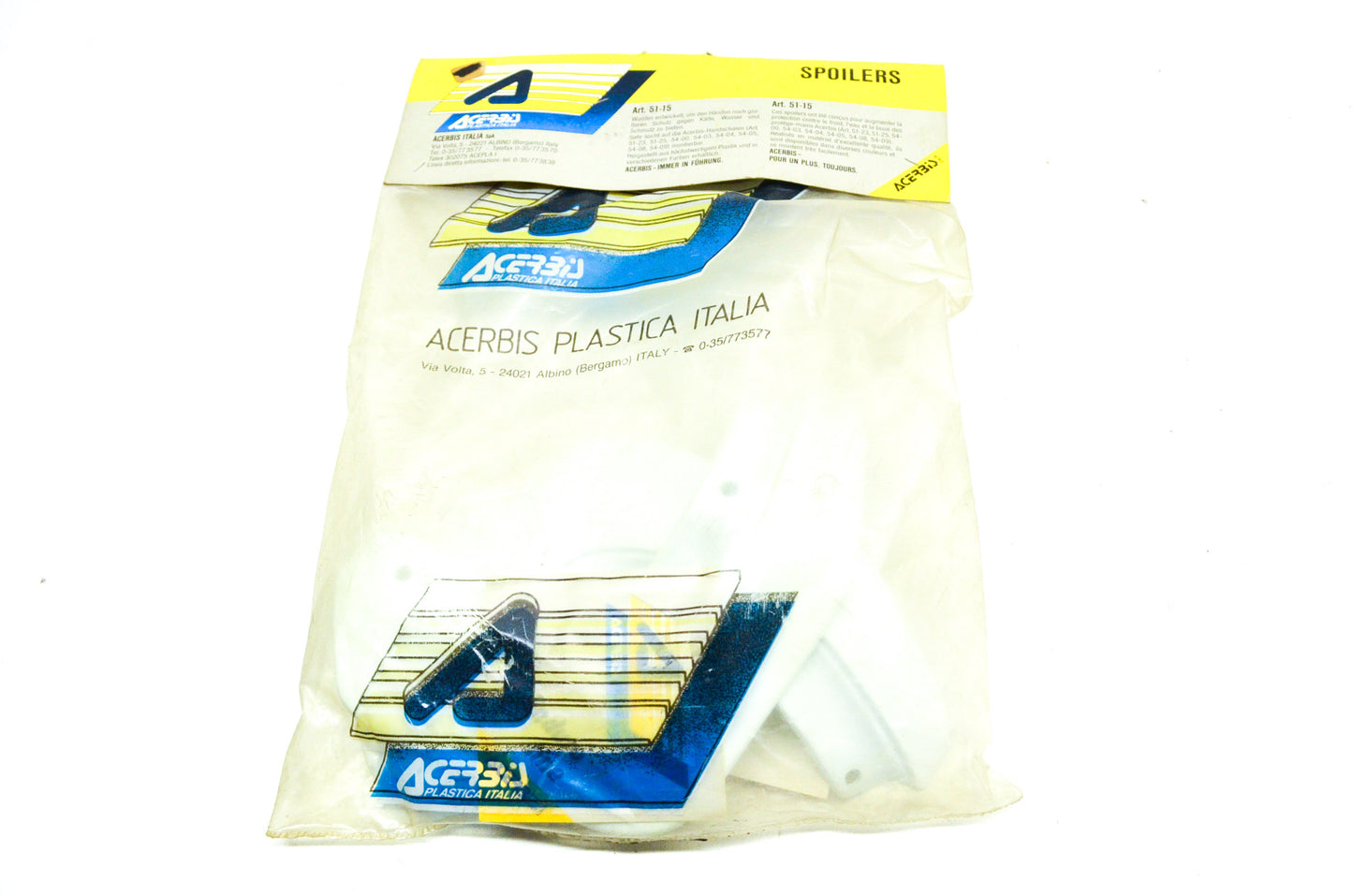 New Acerbis White Hand Guard Spoiler Kit NOS