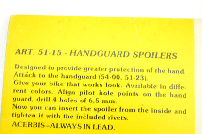 Acerbis 51-15 Red Hand Guard Spoiler Kit NOS