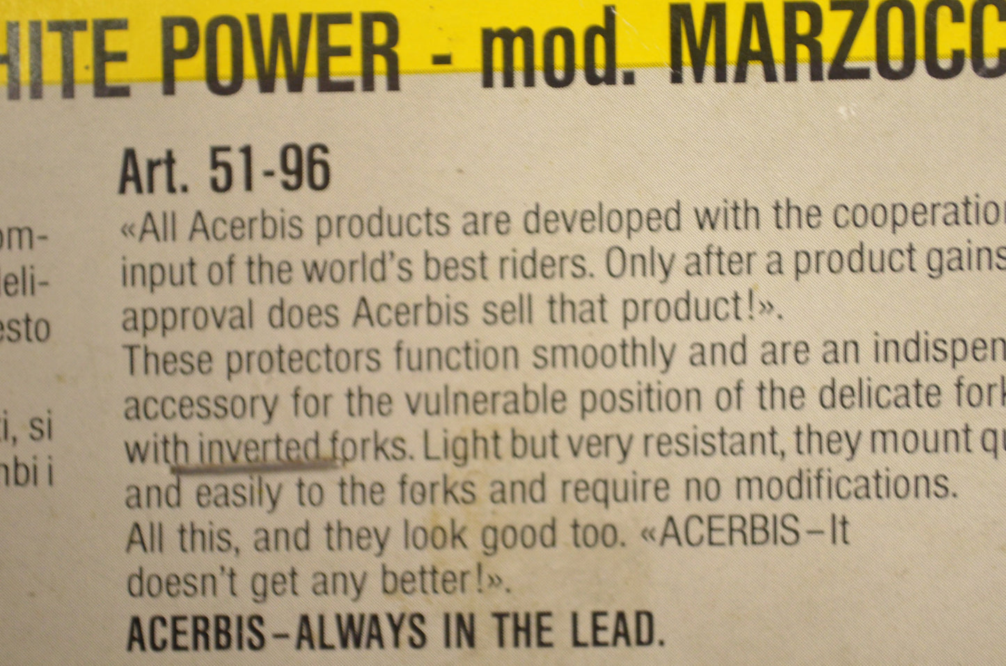 New Acerbis Lower Protector Kit for Inverted Forks NOS