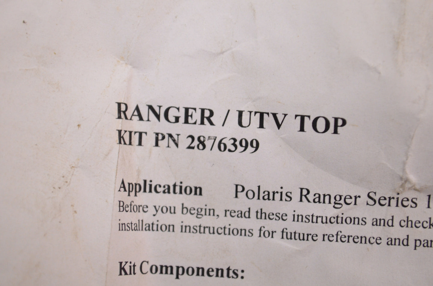Roof Hardware Kit NOS