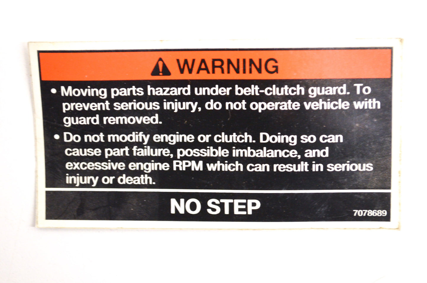 New OEM Polaris Clutch Cover Warning Decal NOS