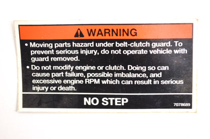 New OEM Polaris Clutch Cover Warning Decal NOS