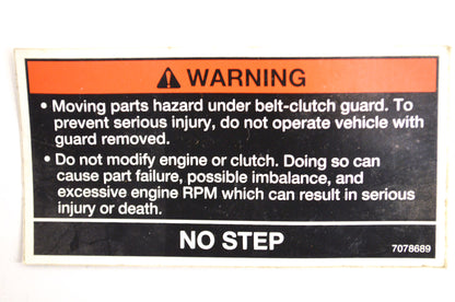 New OEM Polaris Clutch Cover Warning Decal NOS