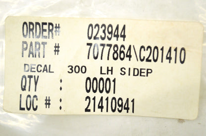 OEM Polaris 7077864 1998-1999 Xplorer 300 Left Side Panel Decal NOS