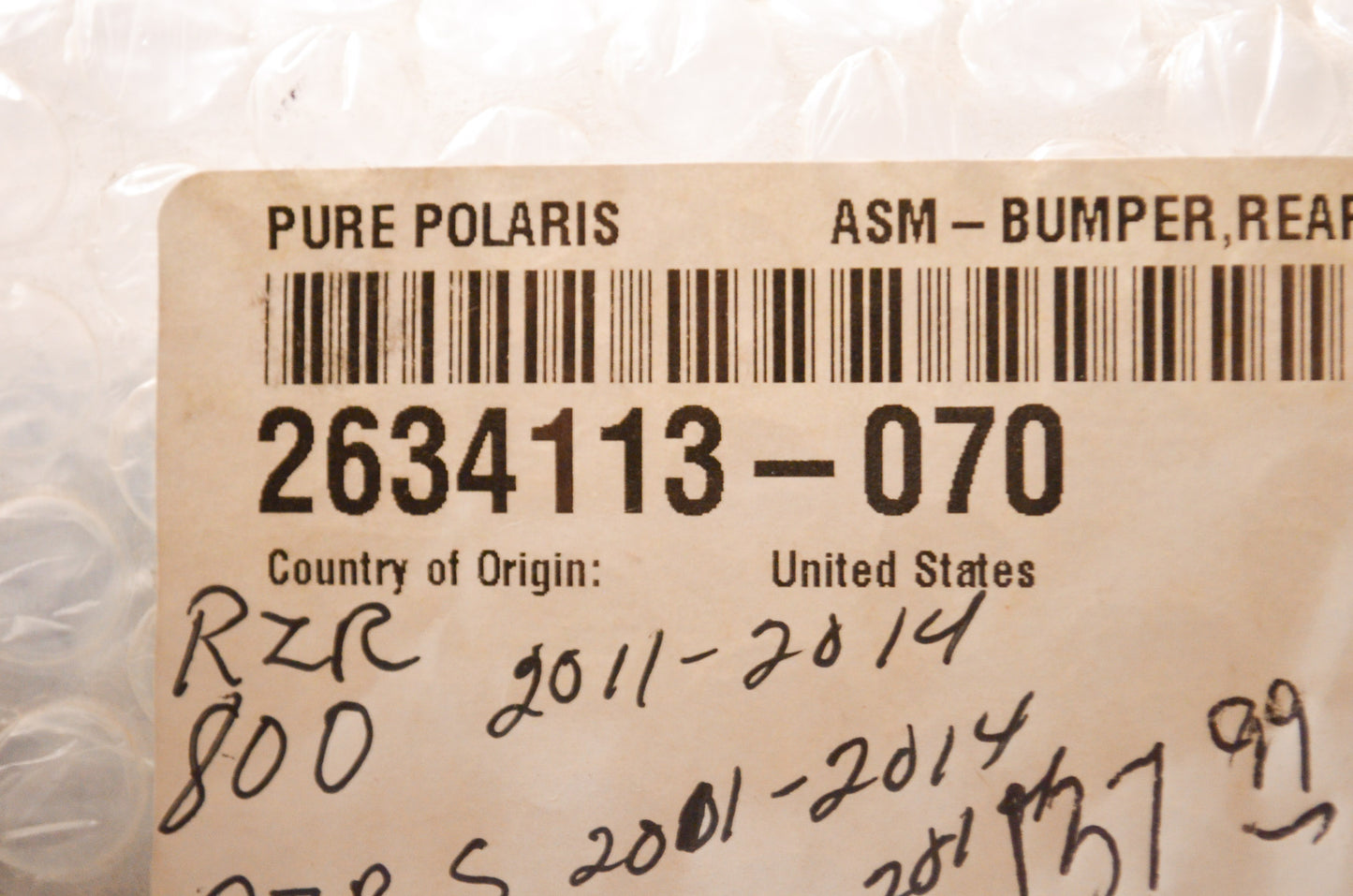 New OEM Polaris Rear Bumper NOS