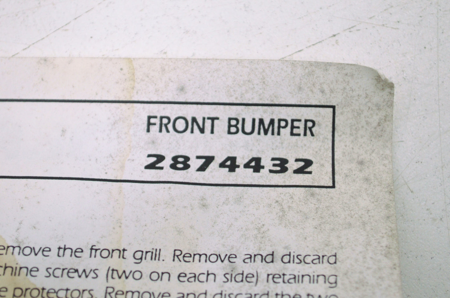OEM Polaris 2874432 Bumper Hardware NOS