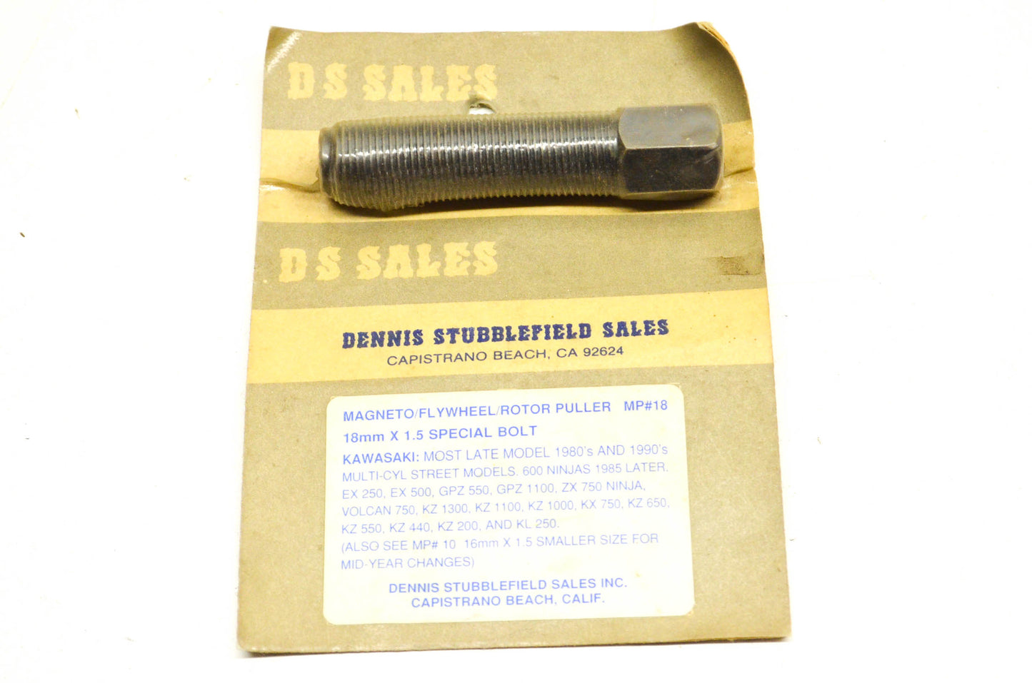 New DS Sales Magneto Flywheel Puller 18mm X 1.5mm NOS