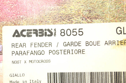 Acerbis 8055, 80-55Y Yellow Rear Fender NOS