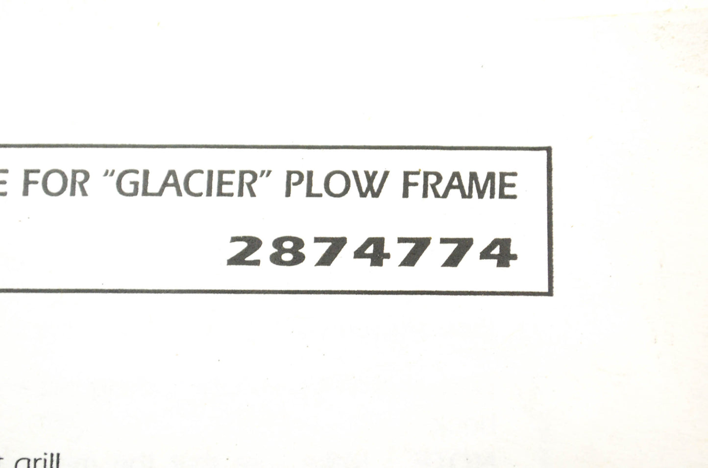 Glacier Plow Mount Kit NOS