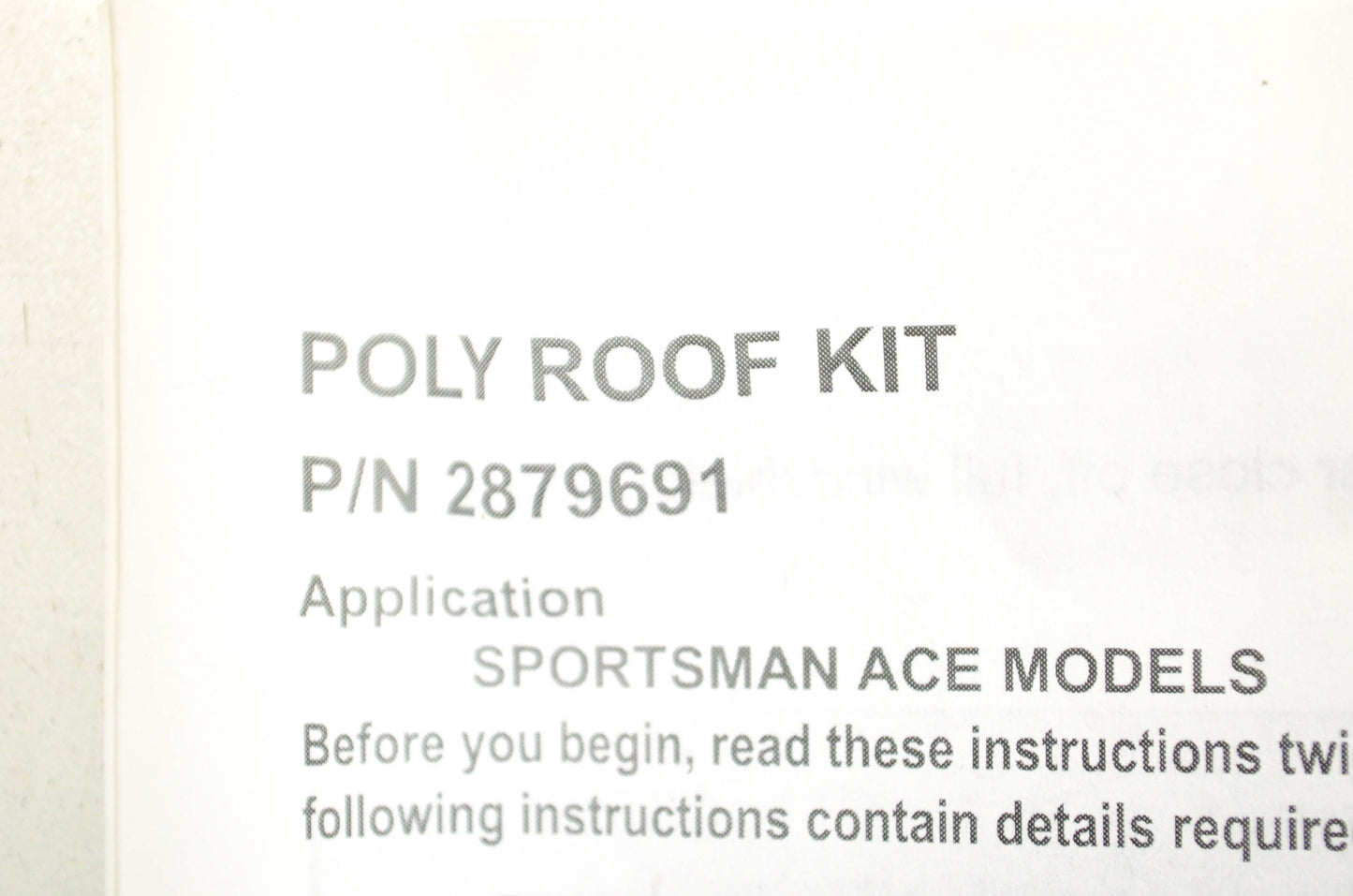 New OEM Polaris Sportsman Ace Poly Roof Hardware Kit NOS