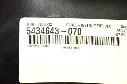 OEM Polaris 5434643-070 Black Instrument Panel NOS