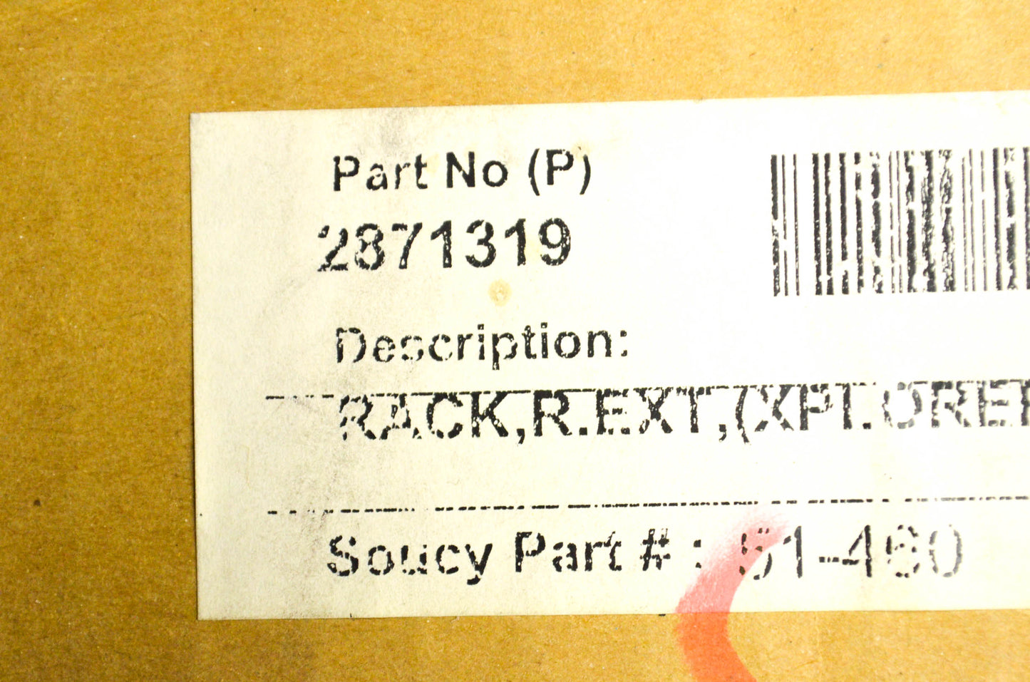 OEM Polaris 2871319 Rear Rack Extender NOS