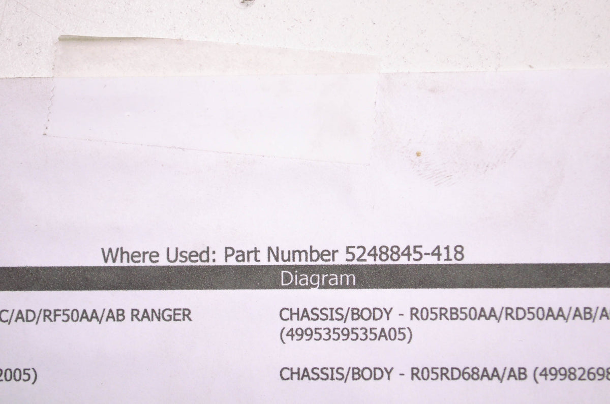 OEM Polaris 5248845-418 Upper Bumper Grille Plate NOS