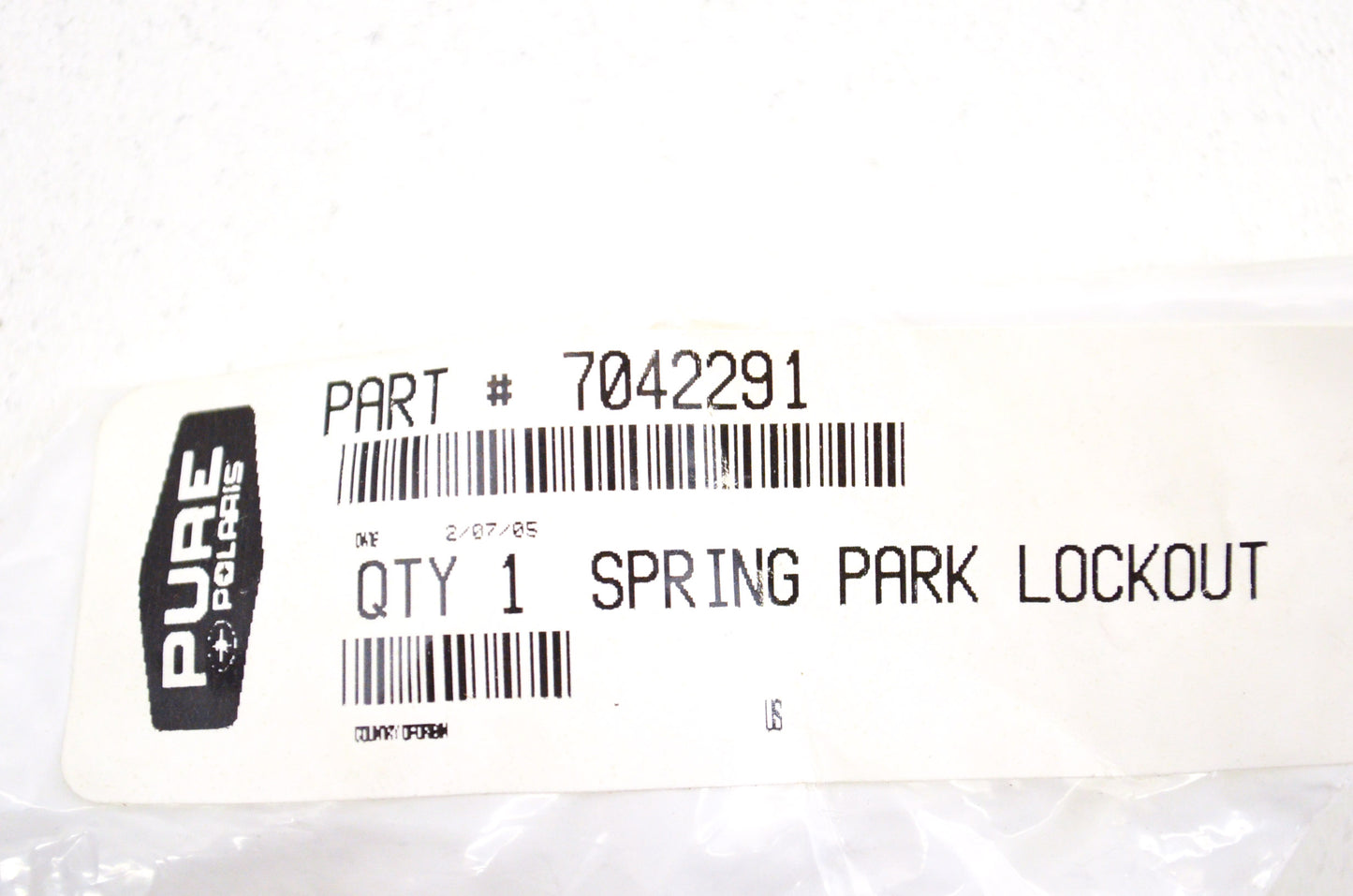 OEM Polaris 7042291 Lockout Park Spring NOS