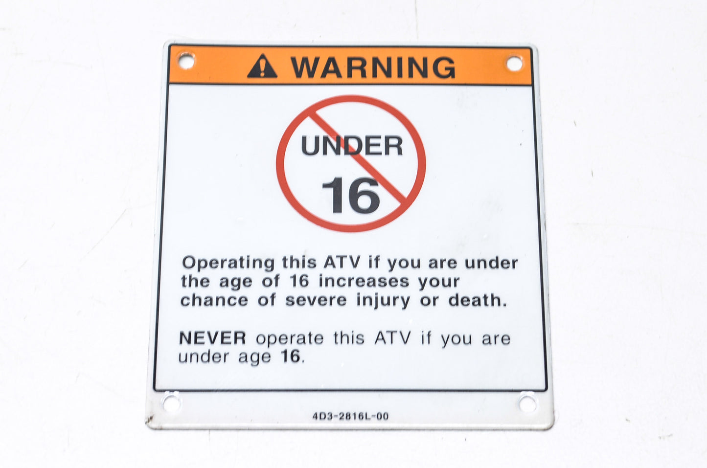 New OEM Yamaha 4D3-2816L-00-00 Age Warning Label NOS