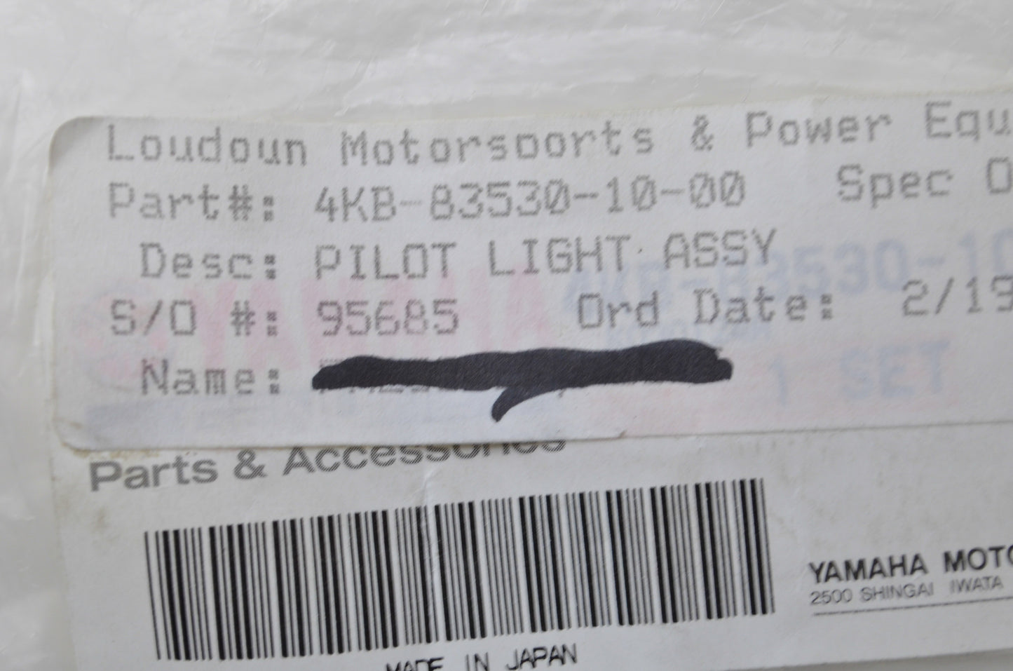 New OEM Yamaha 4KB-83530-10-00 Pilot Lot Assembly NOS