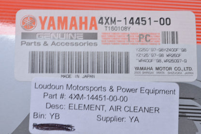 OEM Yamaha 4XM-14451-00-00 Air Cleaner Element NOS