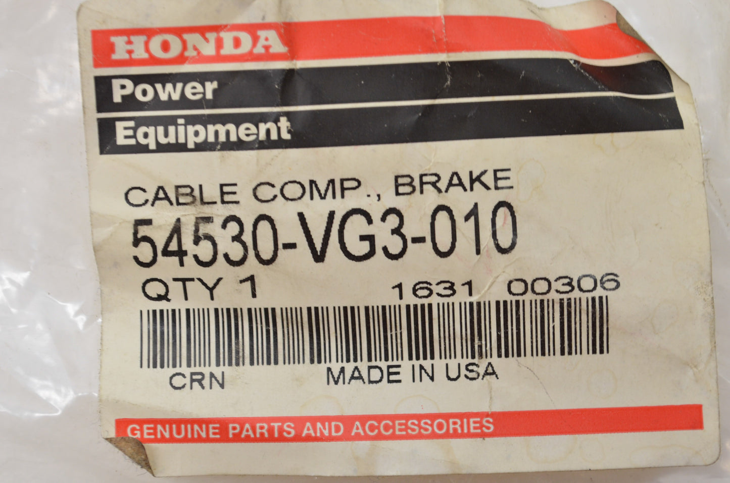 New OEM Honda Brake Cable NOS
