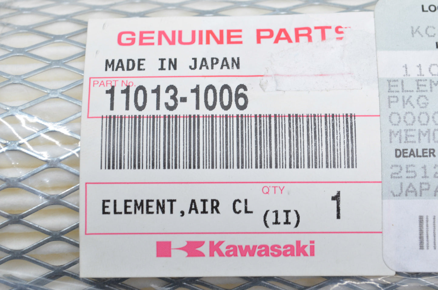 New OEM Kawasaki 11013-1006 Air Cleaner Element NOS