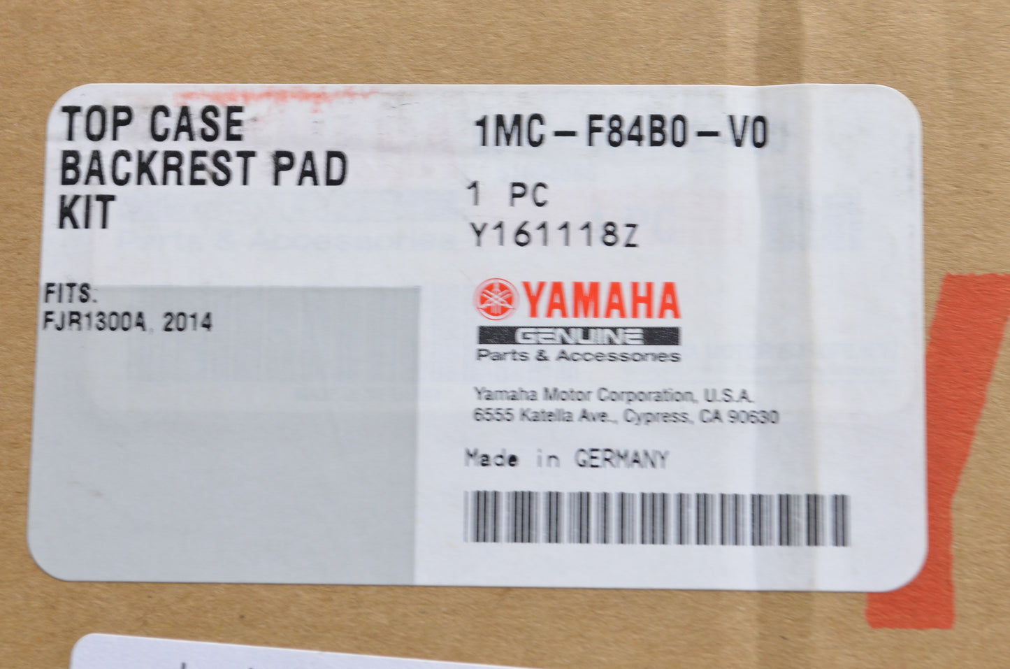 New OEM Yamaha Back Rest Pad Kit NOS