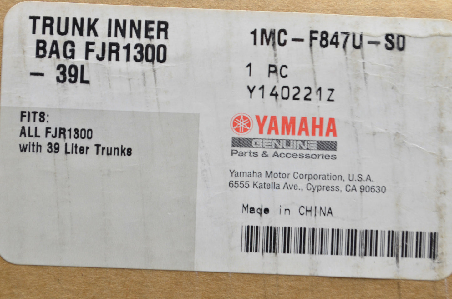 New OEM Yamaha Top Case Inner Bag NOS