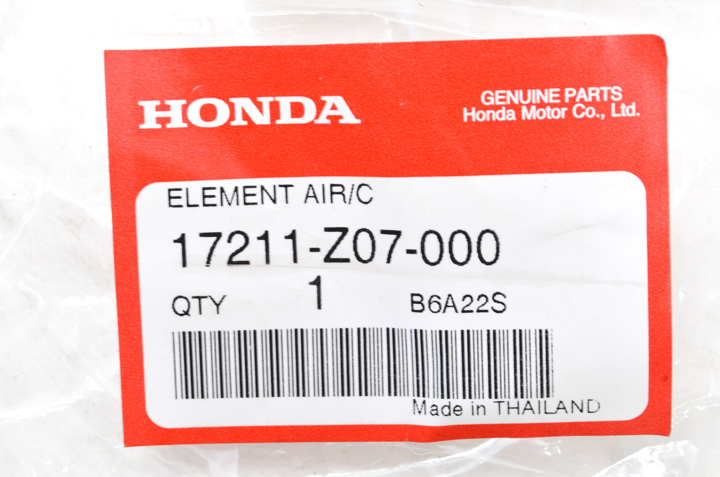 OEM Honda 17211-Z07-000 Air Cleaner Element NOS