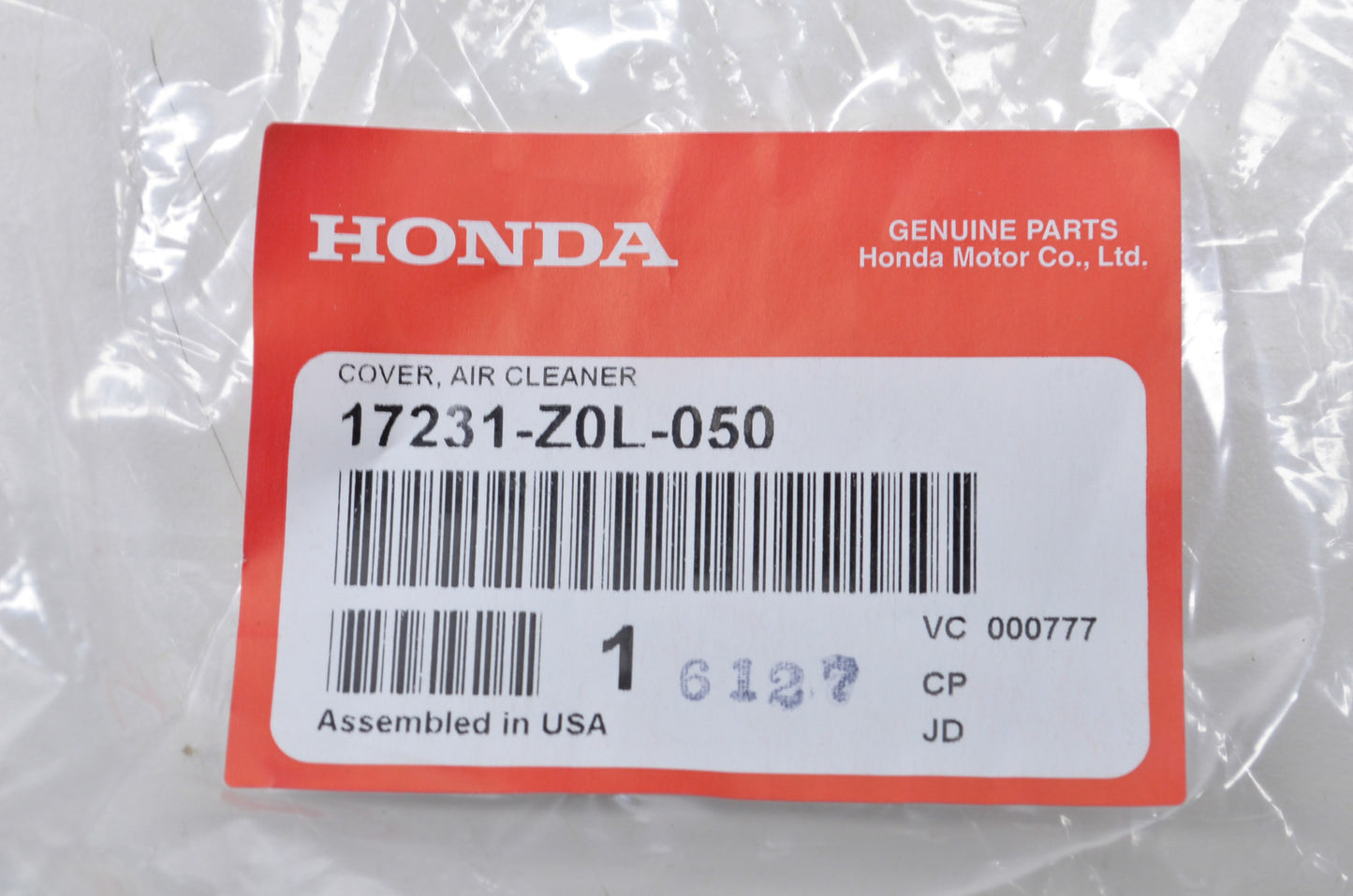 OEM Honda 17231-Z0L-050 Air Cleaner Cover NOS
