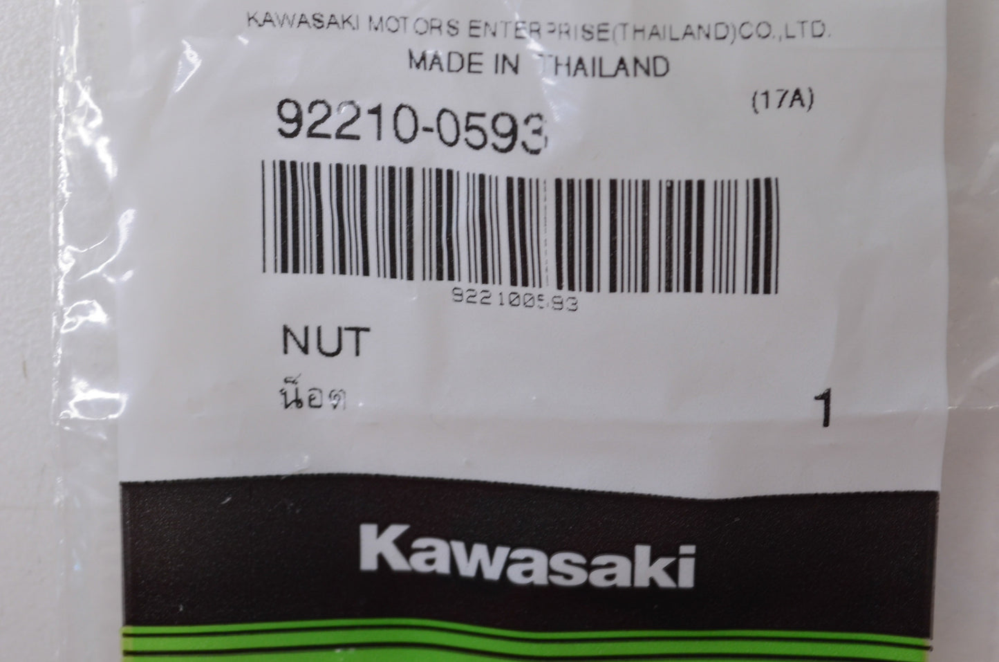 OEM Kawasaki 92210-0593 Nut NOS