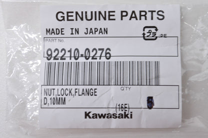 OEM Kawasaki 92210-0276 Lock Flanged Nut 10mm NOS