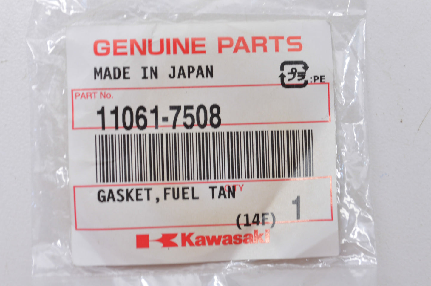 OEM Kawasaki 11061-7508 Fuel Tank Cap Gasket NOS
