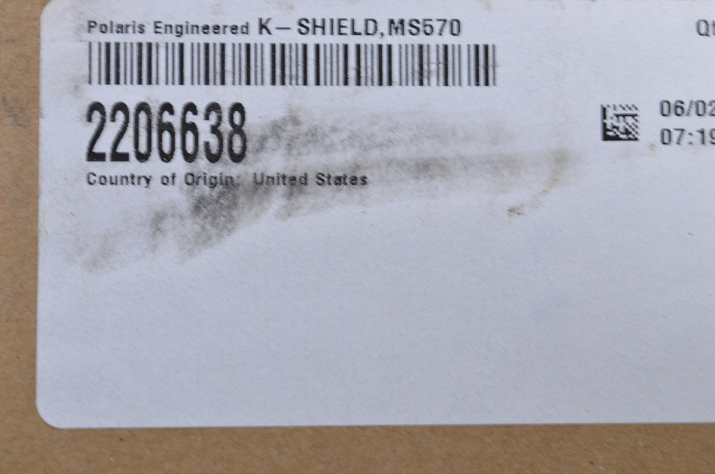 OEM Polaris 2206638 K Shield NOS