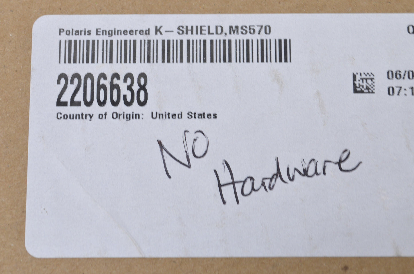 OEM Polaris 2206638 K Shield NOS