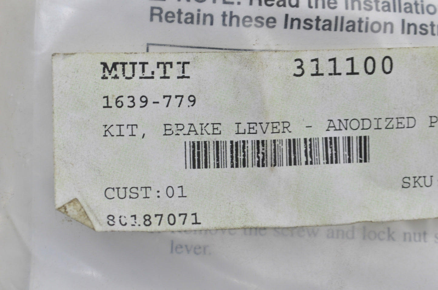 New OEM Arctic Cat Purple Brake Lever Kit NOS