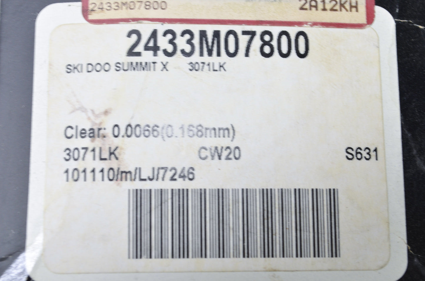 Wiseco 2433M07800 Ski-Doo Piston Kit 0.168 mm NOS