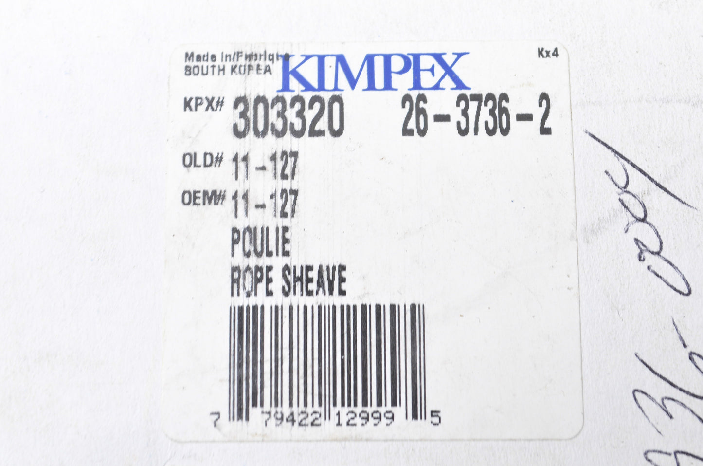 Kimpex 303320, 11-127, 09360004 Starter Pulley NOS