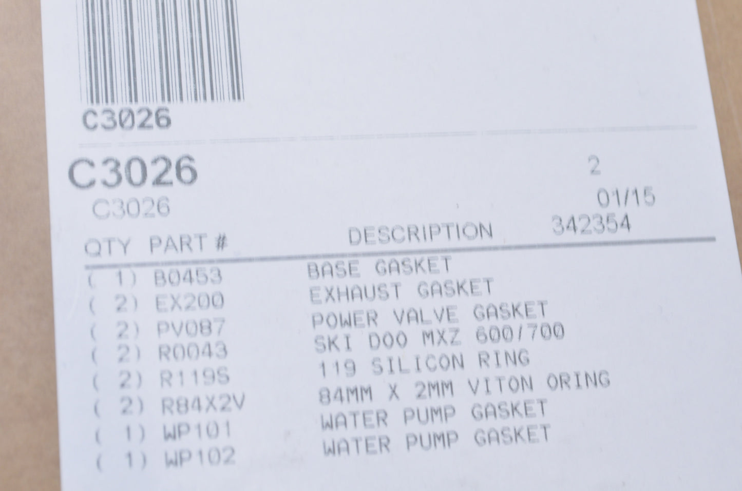 Cometic C3026 Top End Gasket Kit NOS