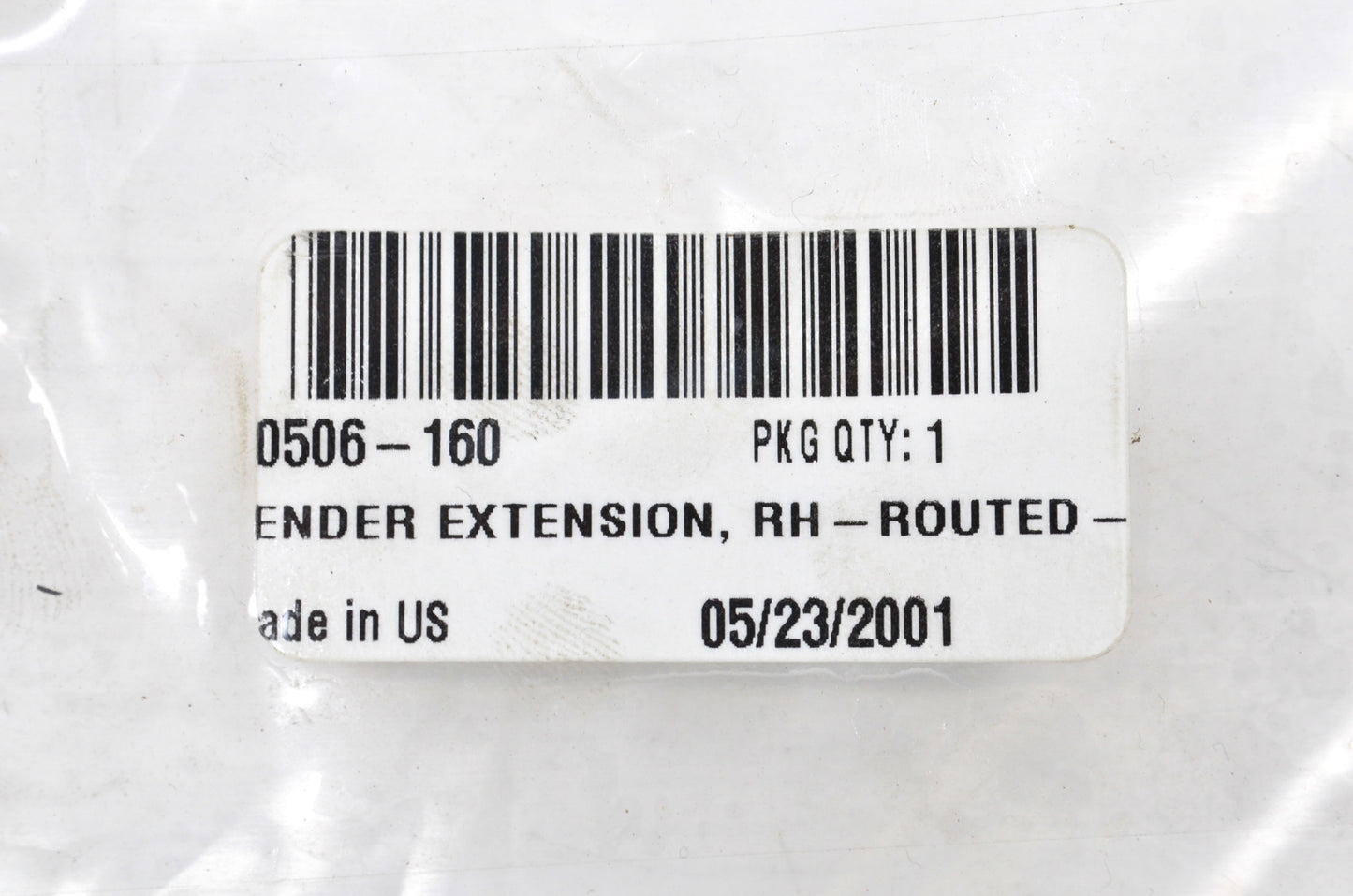 OEM Arctic Cat 0506-160 Black Right Routed Fender Extension NOS