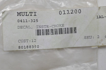 New OEM Arctic Cat Choke Decal NOS