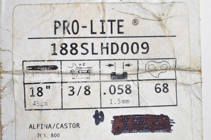 New Oregon Pro-Lite Guide Bar 3/8' Pitch .058' Gauge 18' NOS