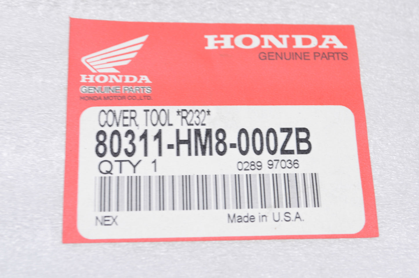 OEM Honda 80311-HM8-000ZB Tool Box Cover R232 NOS