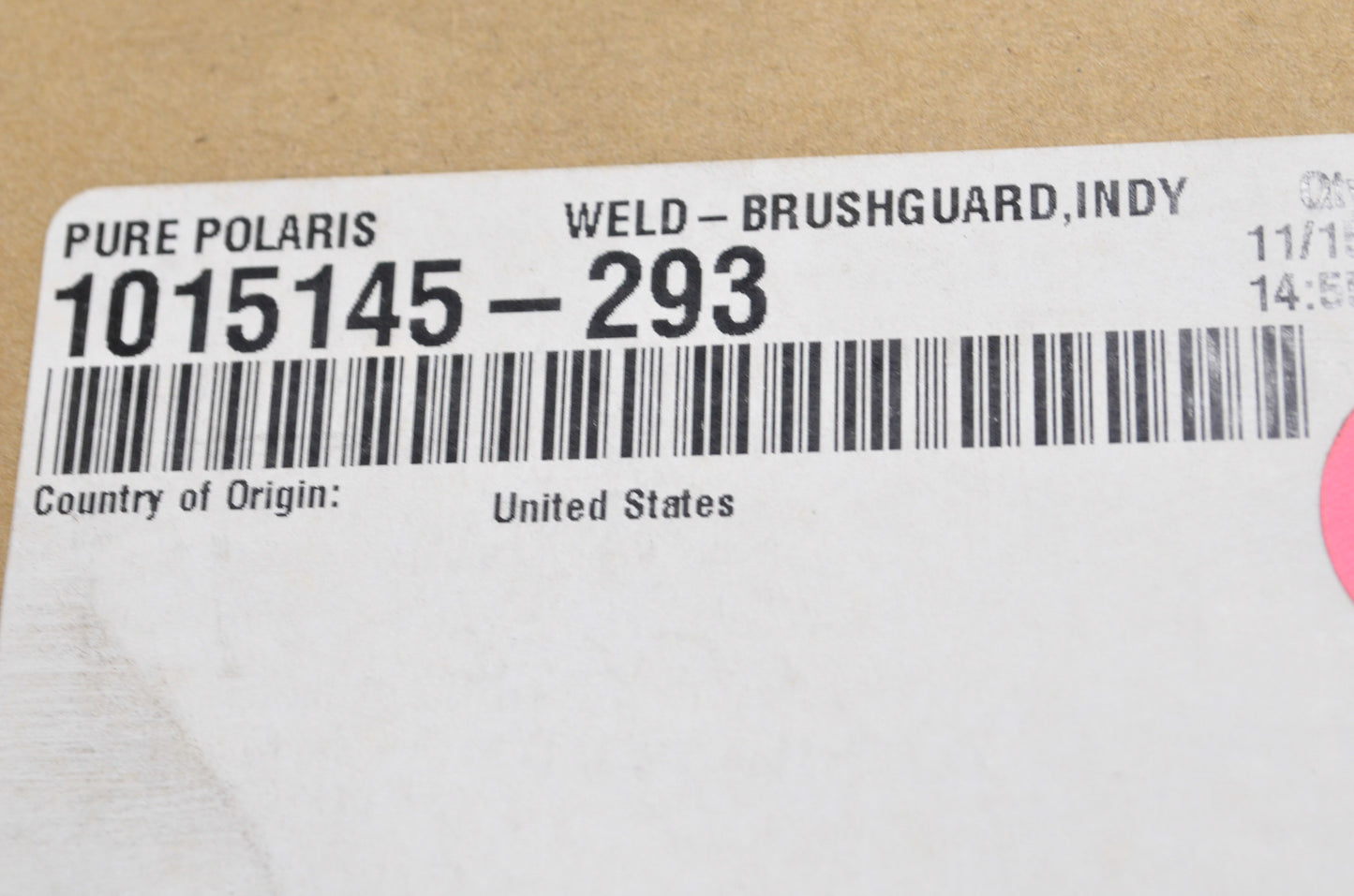 OEM Polaris 1015145-293 Matte Black Brush Guard Weld NOS