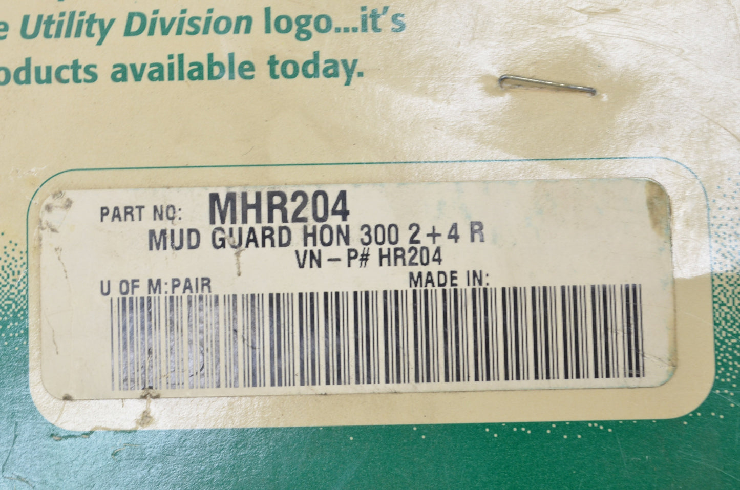 Moose Racing MHR204 Mud Guard Kit NOS
