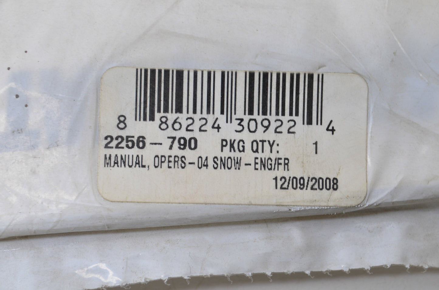 OEM Arctic Cat 2256-790 Operator's Manual 04 SNOW-ENG/FR NOS