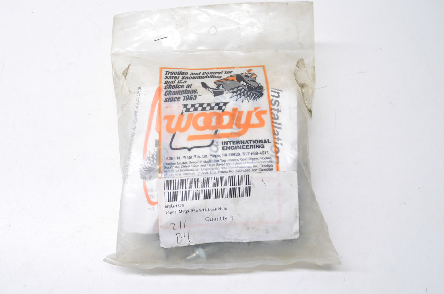 New OEM Woodys Mega Bite 5/16 Lock Nut 24 Piece Kit NOS