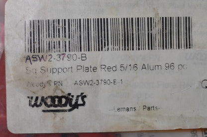 New OEM Woodys Red Square Support Plate 5/16 Aluminum 96 Piece Kit NOS