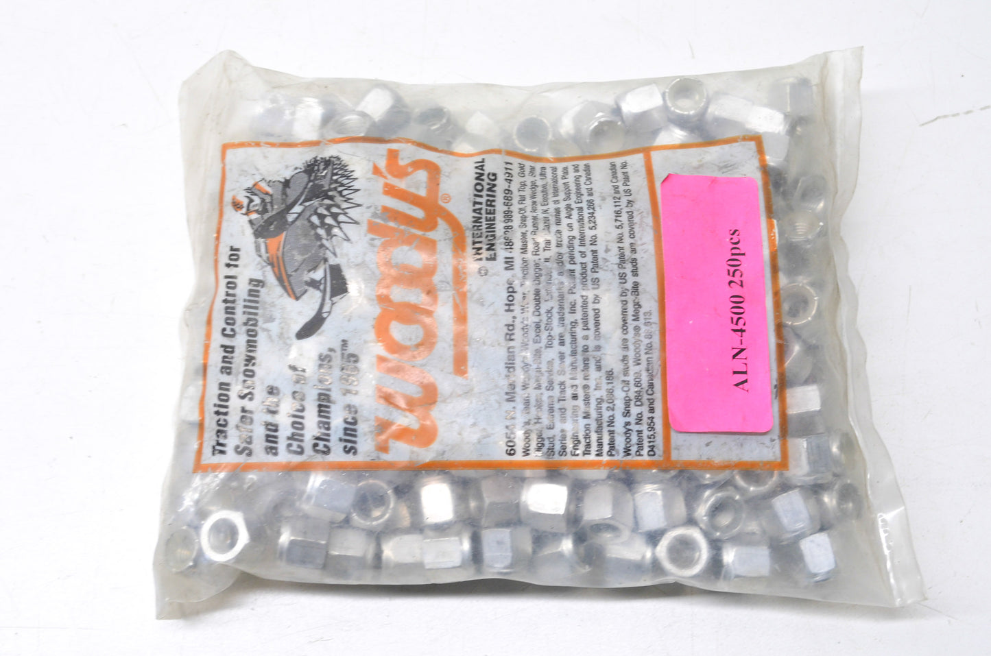 Woody's ALN-4500, 12500130 Big Nut for Track Stud 250 Piece Kit NOS