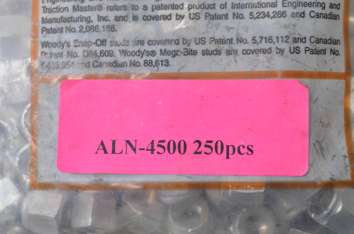 Woody's ALN-4500, 12500130 Big Nut for Track Stud 250 Piece Kit NOS